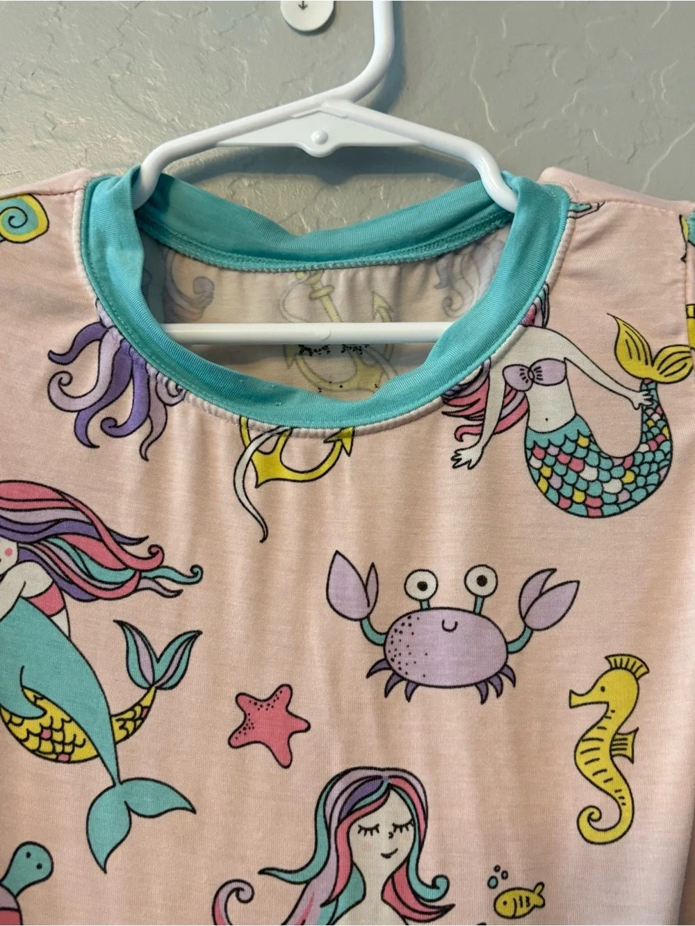 Little Sleepies OG retired pink mermaid two piece bamboo pajama set size 4t